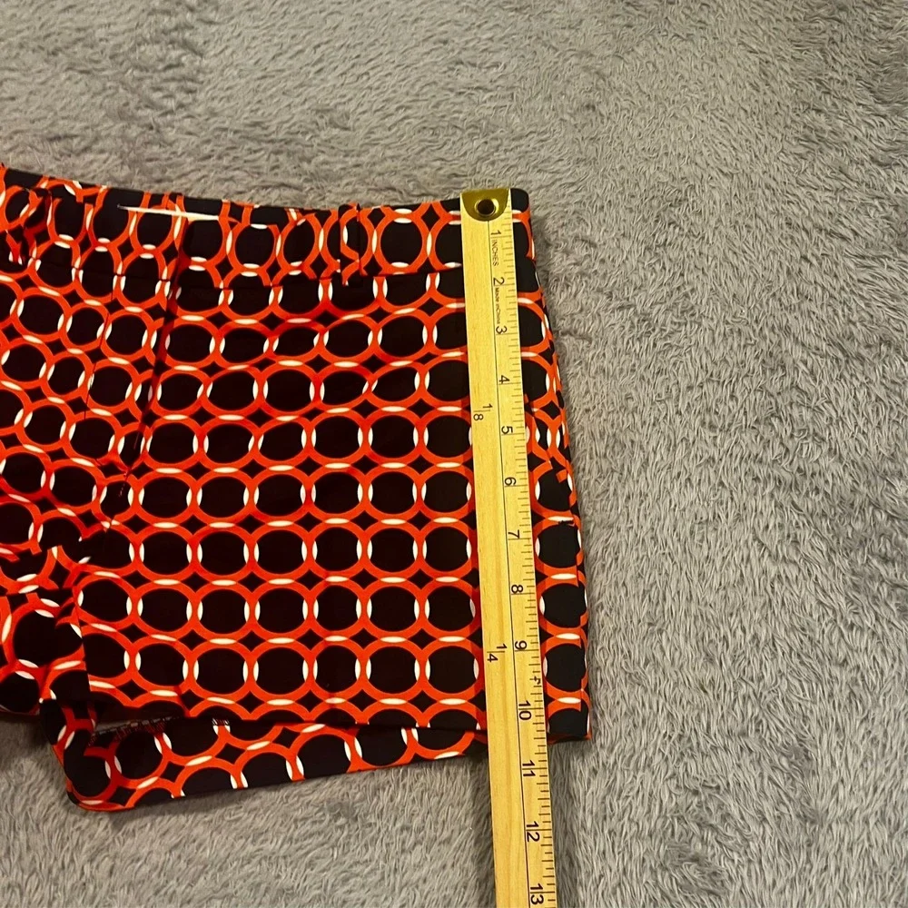 Michael Kors Chino‎ Shorts Geometric Navy Blue Orange Slash Pockets Women's 2